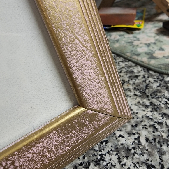 Abstract Art Beautiful Woman Sunset Ocean Large 15x17 Frame Gold Leaf baby pink - Picture 4 of 4